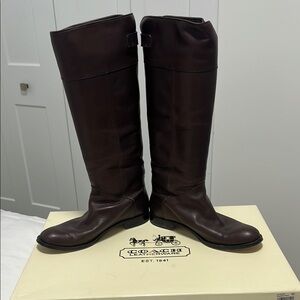 Coach Brown Leather Riding Boots